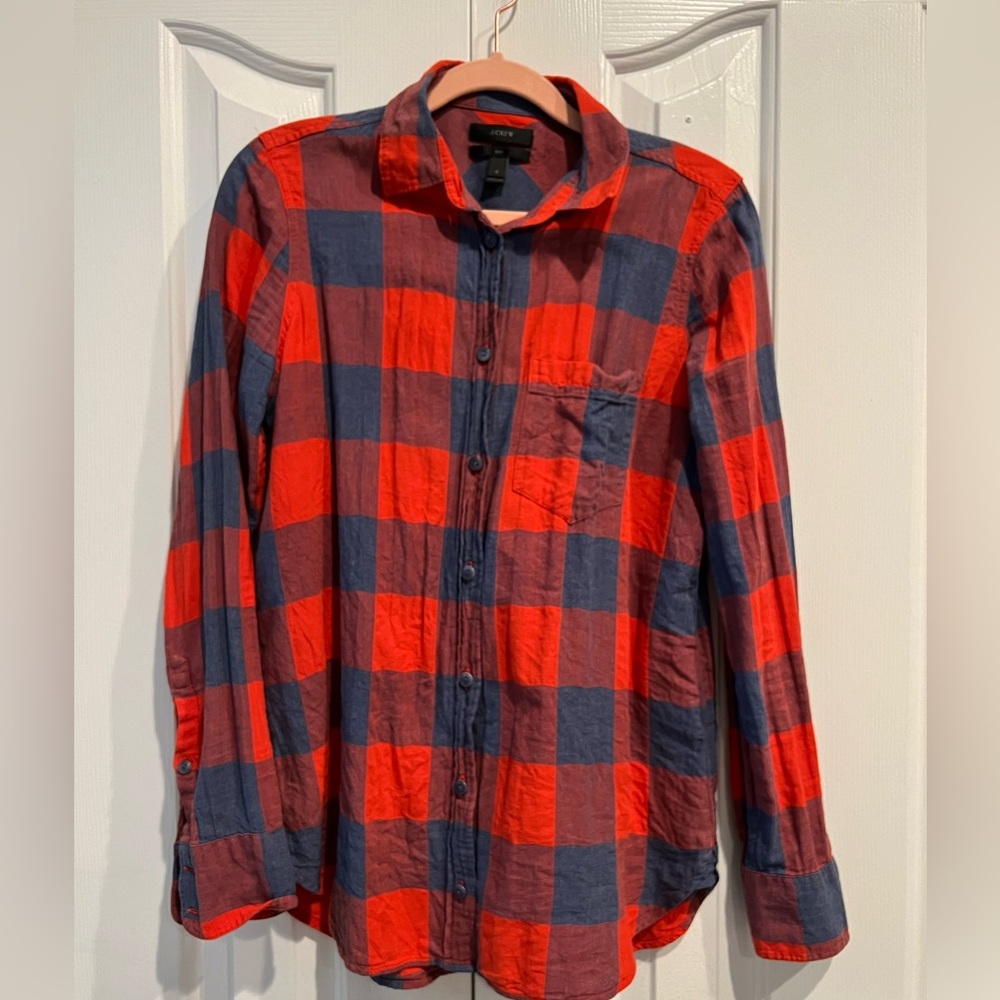 J.Crew Womens Buffalo Check button down